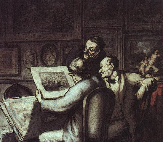 Honore  Daumier The Print Collectors Norge oil painting art